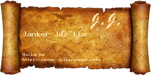 Janker Júlia névjegykártya